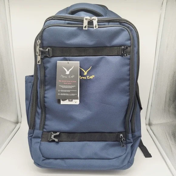 Hynes Eagle 42L Rolling Backpack - Airline Approved Carry On With Wheels & Laptop Sleeve